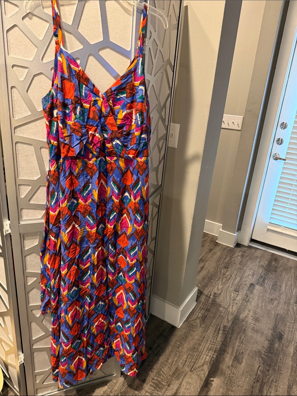MSK Multicolor Chevron Spaghetti-Strap Maxi Dress